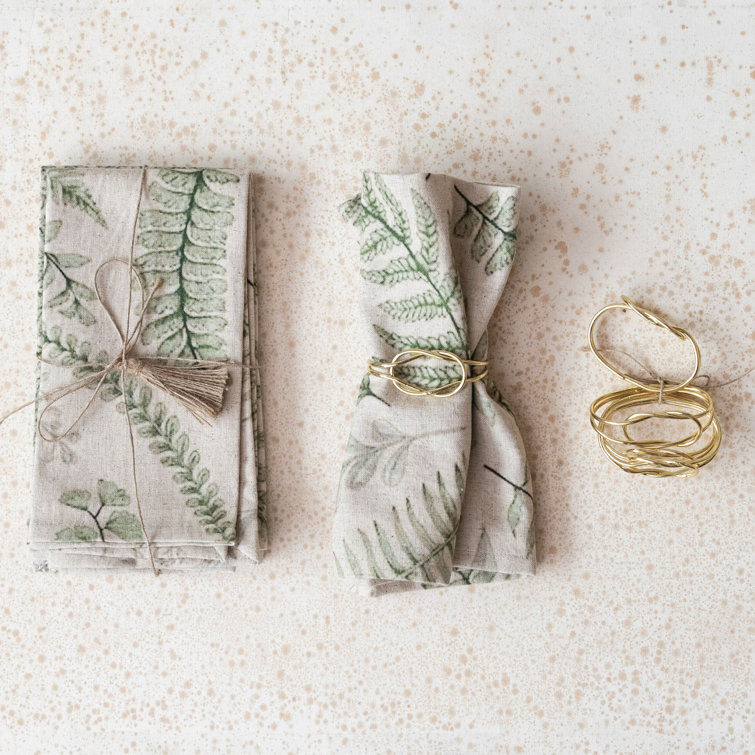 Gold Twisted Metal Napkin Rings Set of 4