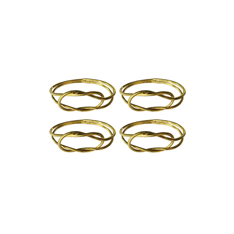 Gold Twisted Metal Napkin Rings Set of 4