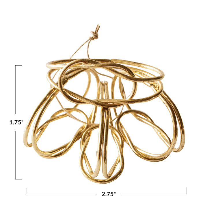 Gold Twisted Metal Napkin Rings Set of 4
