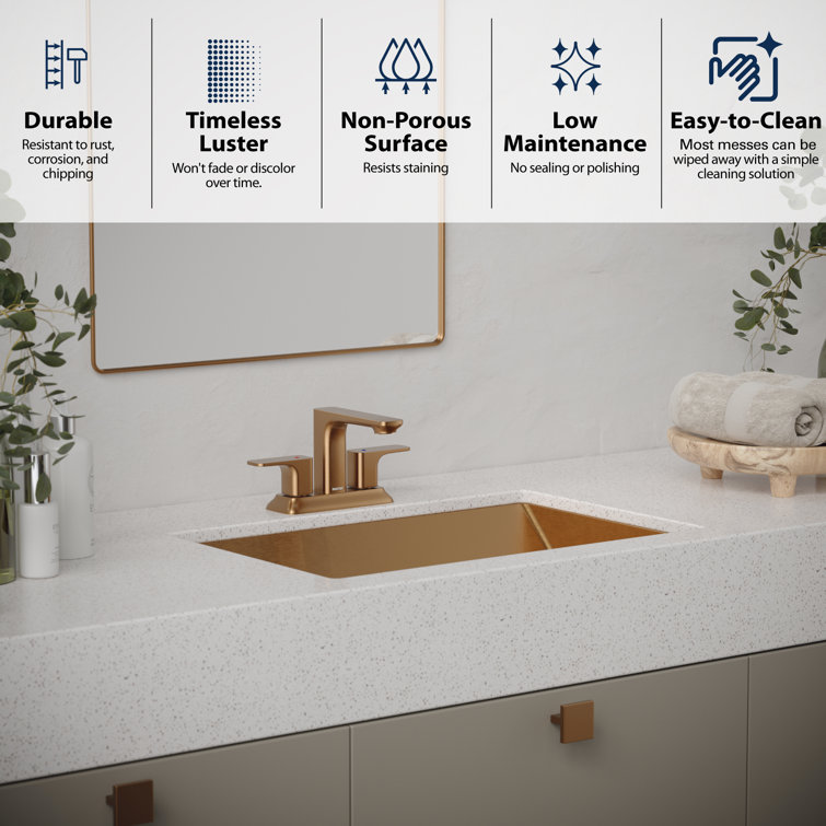 Karran 23.63'' Brushed Copper Stainless Steel Rectangular Undermount Sink