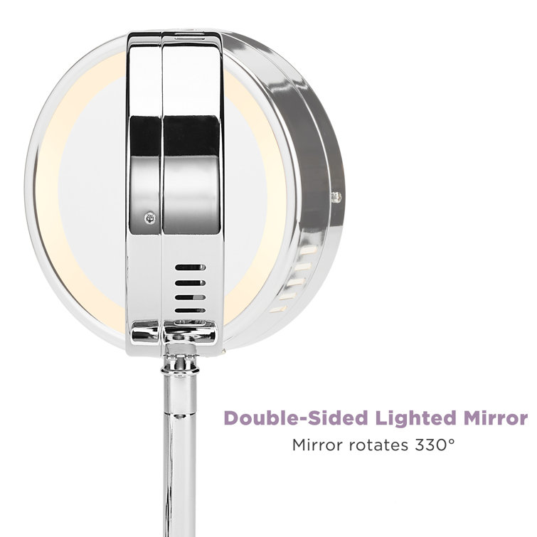 Elegant Chrome 7.75" Round Countertop Magnifying Mirror