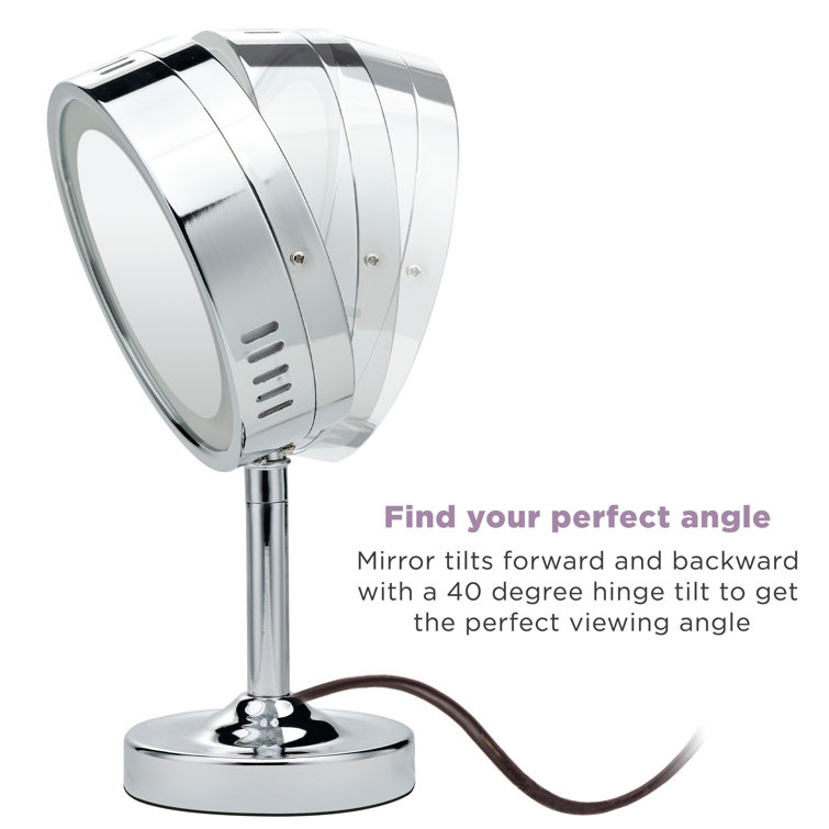 Elegant Chrome 7.75" Round Countertop Magnifying Mirror