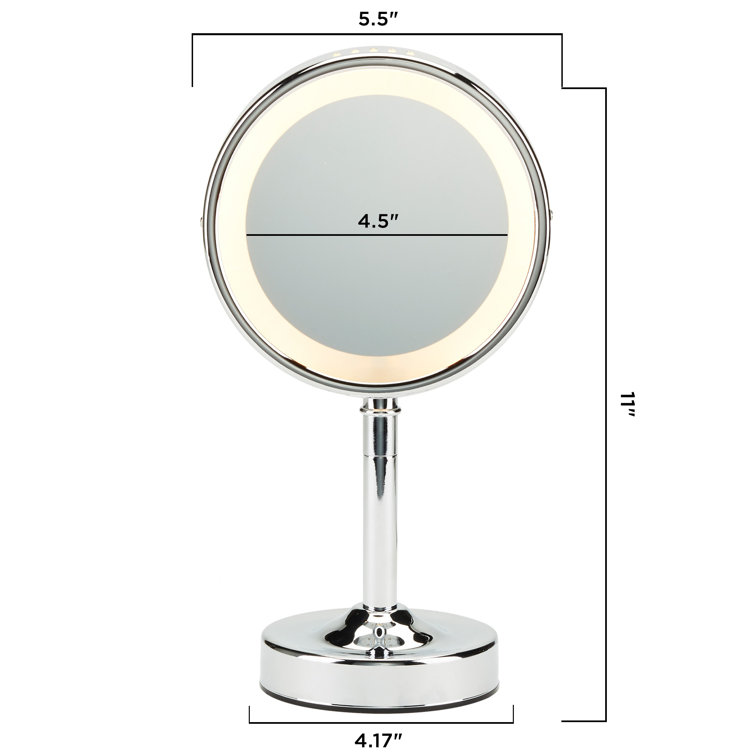 Elegant Chrome 7.75" Round Countertop Magnifying Mirror