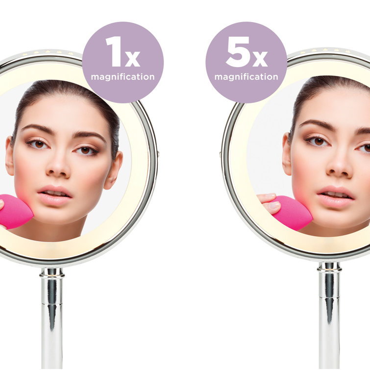 Elegant Chrome 7.75" Round Countertop Magnifying Mirror