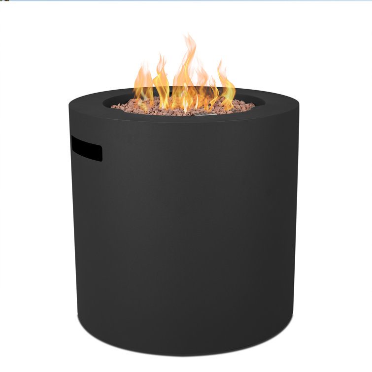 Hephaestus 24" Black Steel Round Propane Fire Pit Table