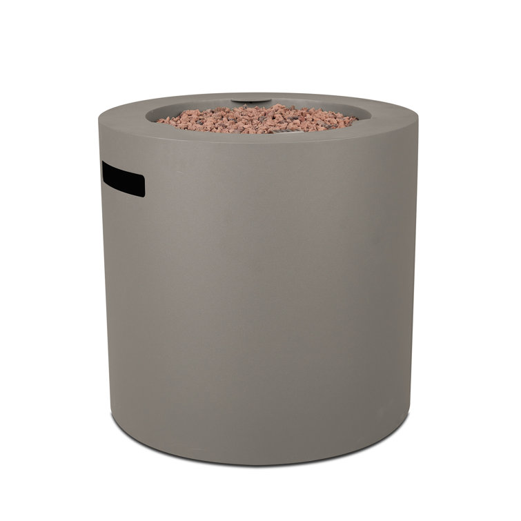 Aegean 24" Round Mist Gray Steel Propane Fire Pit Table
