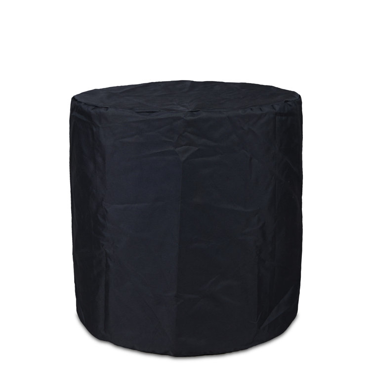 Aegean 24" Round Weathered Slate Steel Propane Fire Pit Table