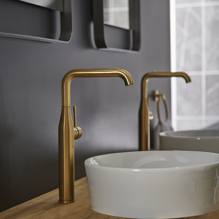 Essence Grey Chrome Brass Widespread Bathroom Faucet