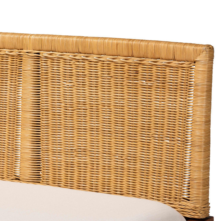 Tabanan Brown Rattan and Acacia Wood 2-Piece Corner Dining Nook Set