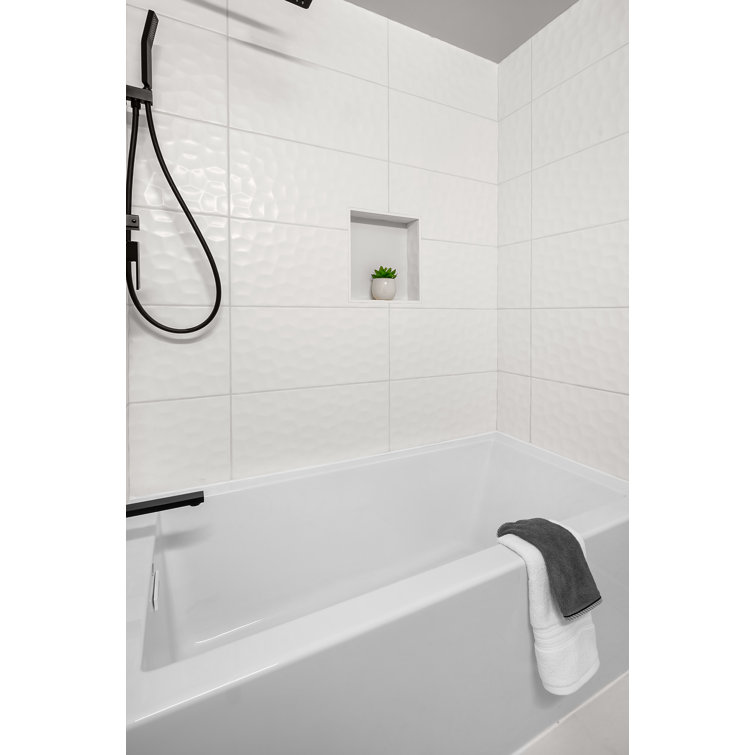 Comfort Linea 60" White Acrylic Alcove Soaking Bathtub