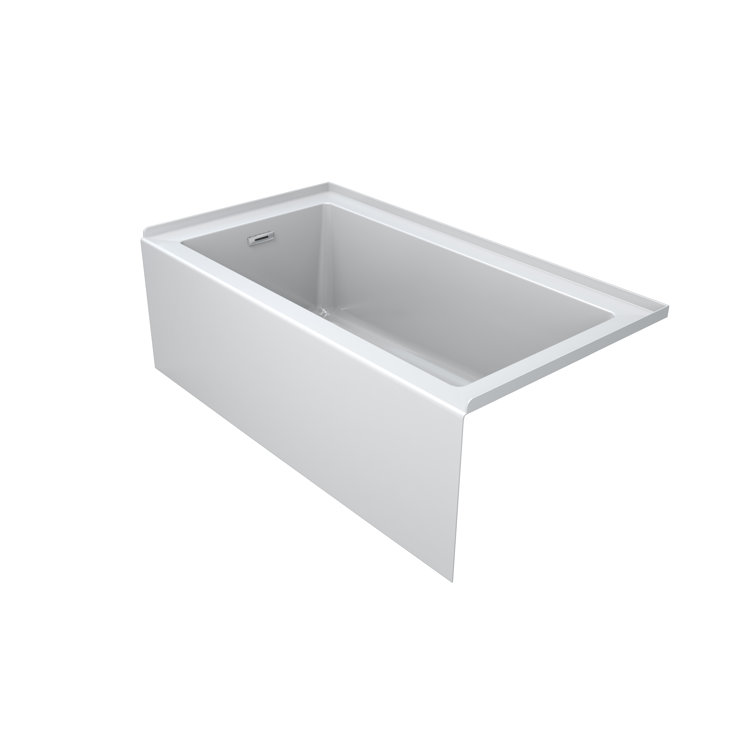 Comfort Linea 60" White Acrylic Alcove Soaking Bathtub