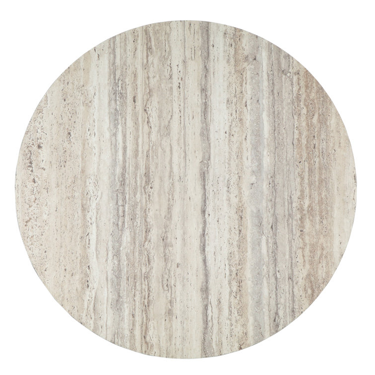 Talbot 42" Round Light Brown Wood and Concrete Coffee Table