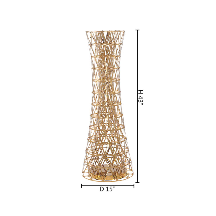 43'' Gold Stainless Steel LED Column Floor Lamp