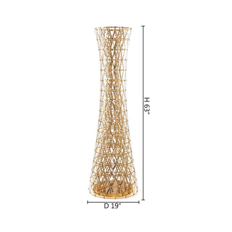 Luxe Gold Stainless Steel 63" Torchiere LED Floor Lamp