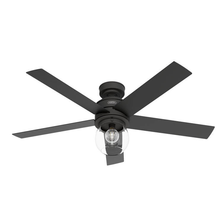 Matte Black 52" 5-Blade Ceiling Fan with LED Light and Remote