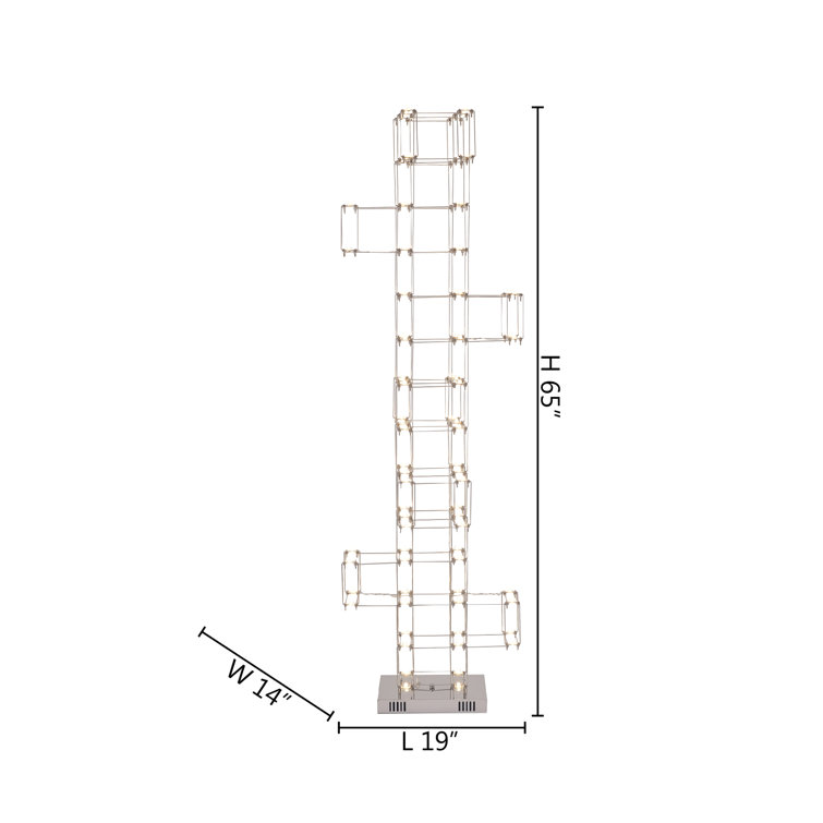 65" Black Stainless Steel LED Floor Lamp