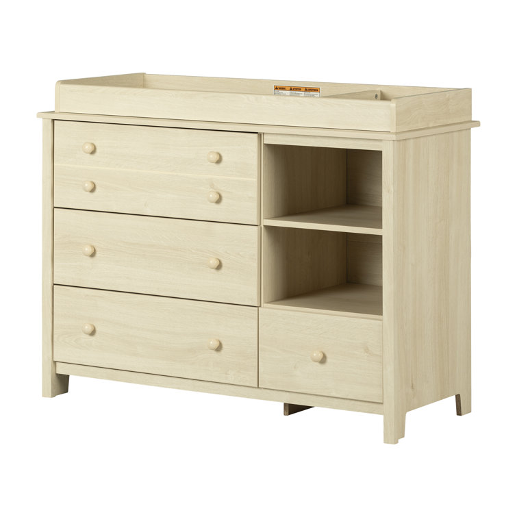 Bleached Oak Nursery Changing Table Dresser with Drawers