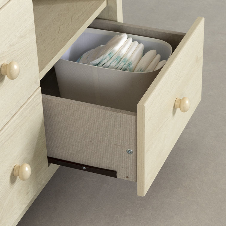 Bleached Oak Nursery Changing Table Dresser with Drawers