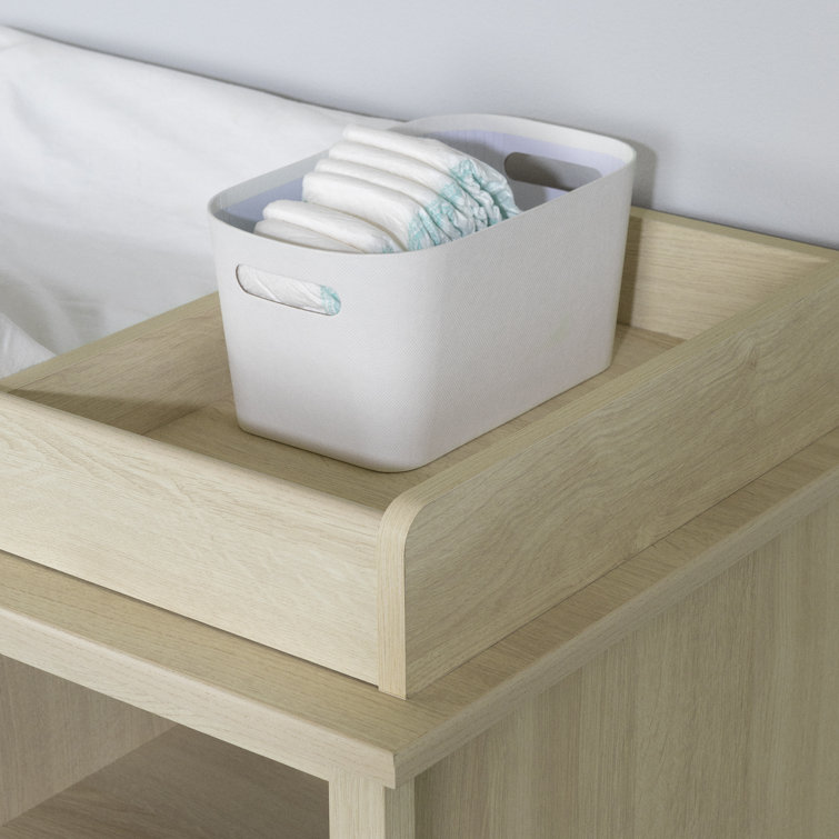 Bleached Oak Nursery Changing Table Dresser with Drawers