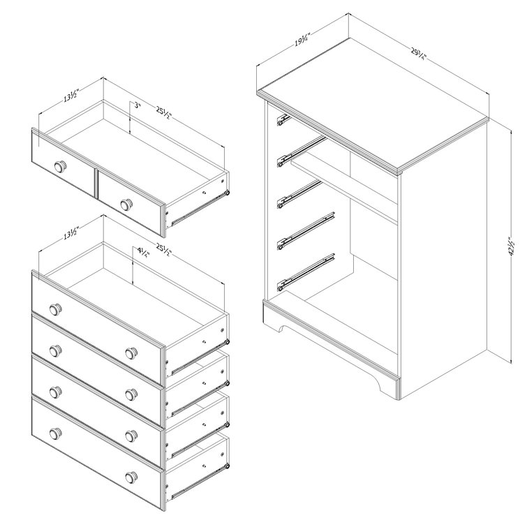 Blueberry Coastal 5-Drawer Kids' Chest