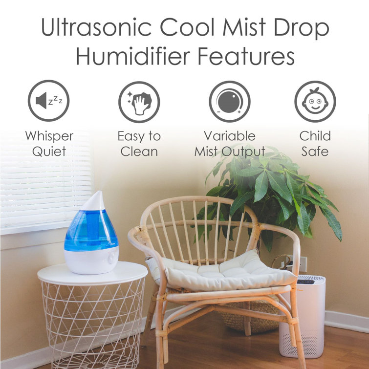 Blue and White Ultrasonic Cool Mist Humidifier with 1 Gallon Tank