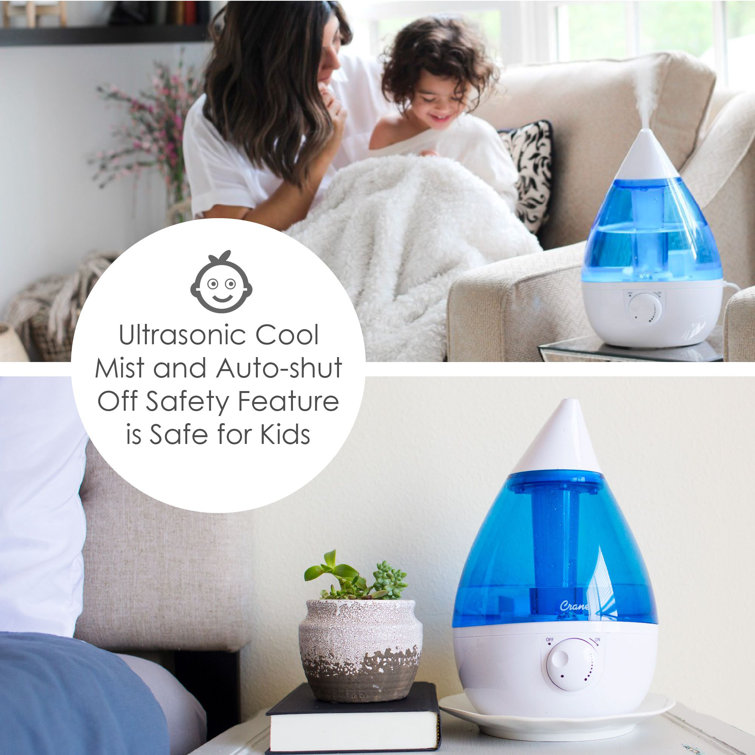 Blue and White Ultrasonic Cool Mist Humidifier with 1 Gallon Tank