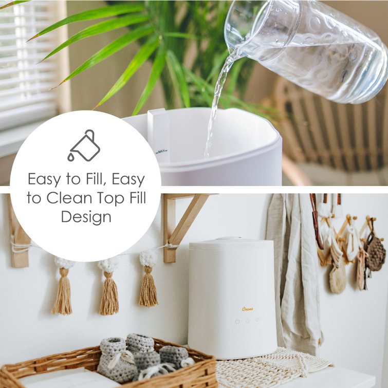 1.2 Gallon White Ultrasonic Cool Mist Tabletop Humidifier with Night Light