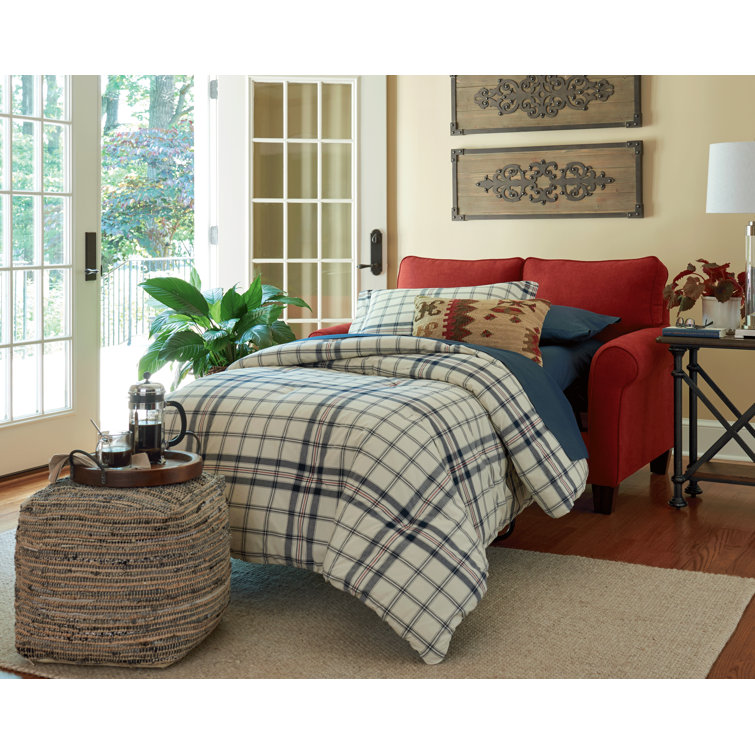 Contemporary Boho-Chic 16" Beige and Blue Square Pouf Ottoman