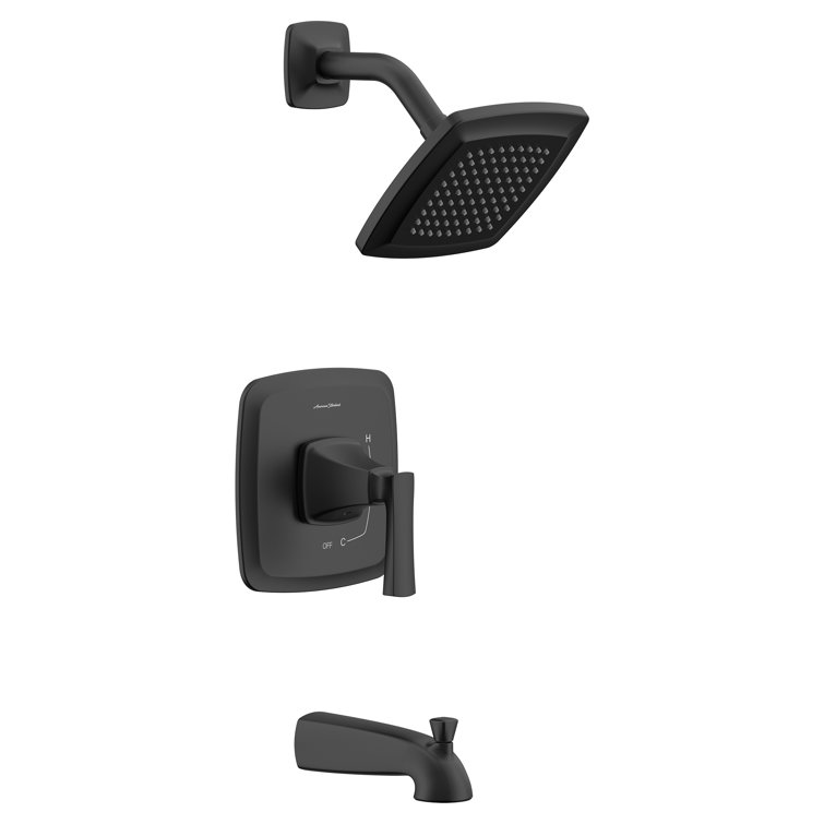 Matte Black Nickel Wall Mounted Shower System with Lever Handle