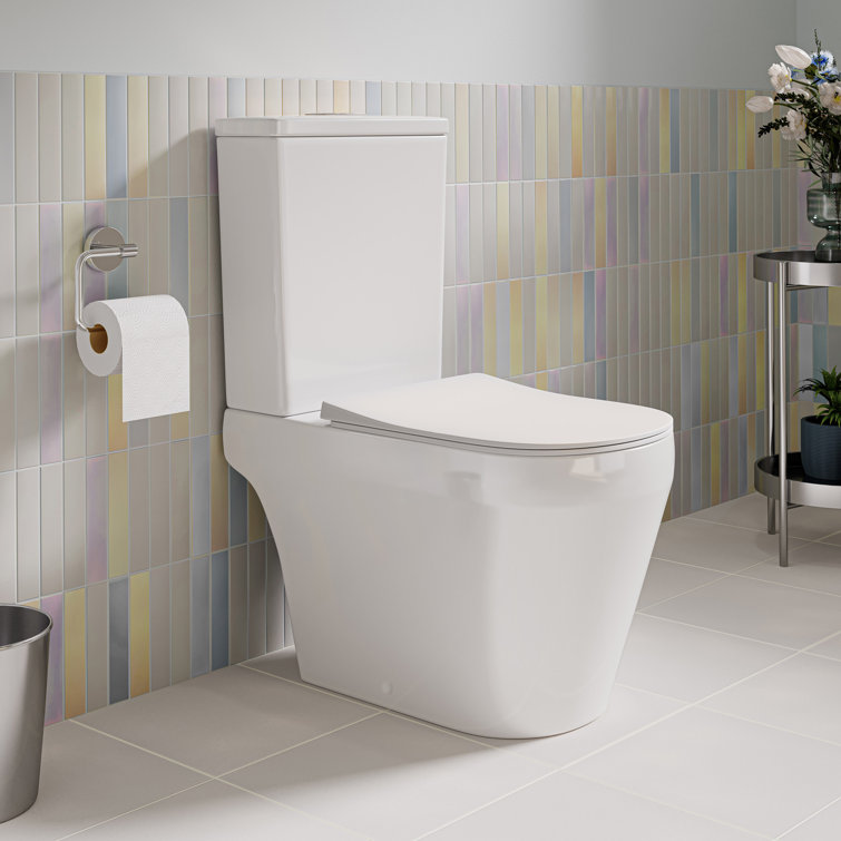 White Elongated Dual-Flush High Efficiency Free Standing Toilet
