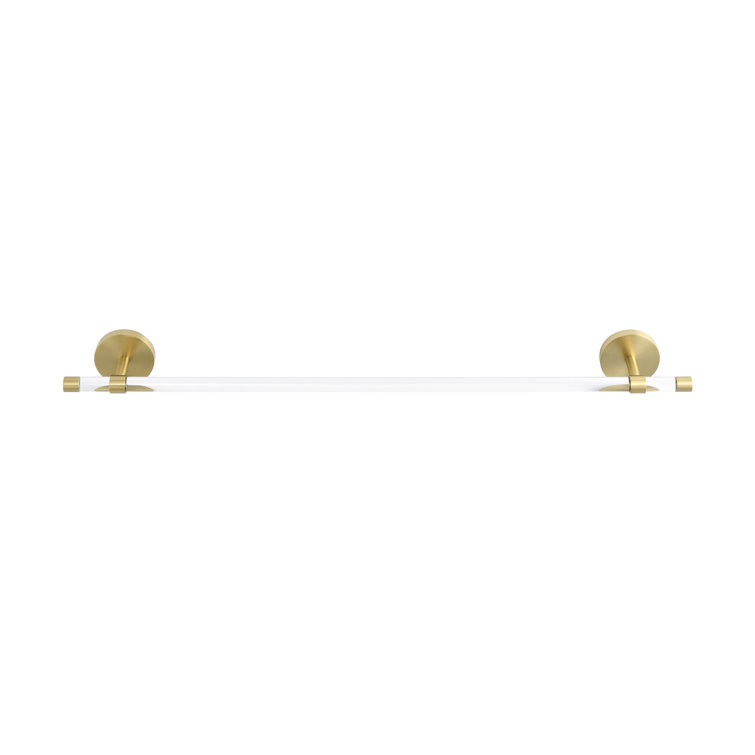 Verre Clear Acrylic Towel Bar with Brushed Gold Accents