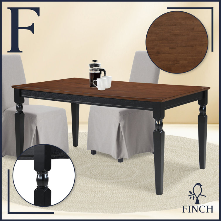 Cottage Charm 62" Reclaimed Wood Dining Table in Black