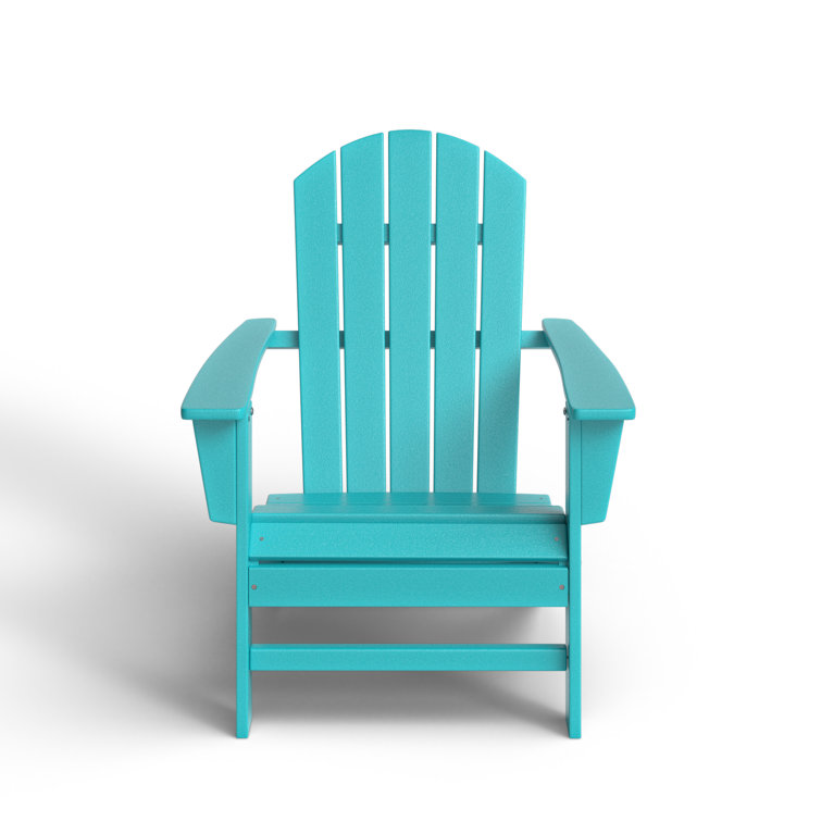 Aruba Blue Polypropylene Nautical Adirondack Chair with Arms