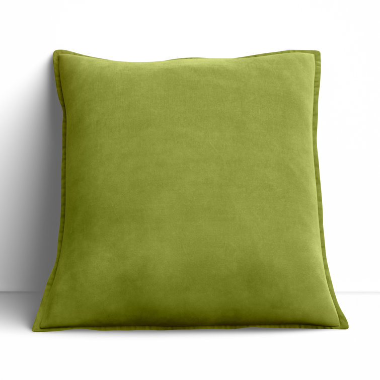 Navy Cotton Square Throw Pillow with Flanged Edges