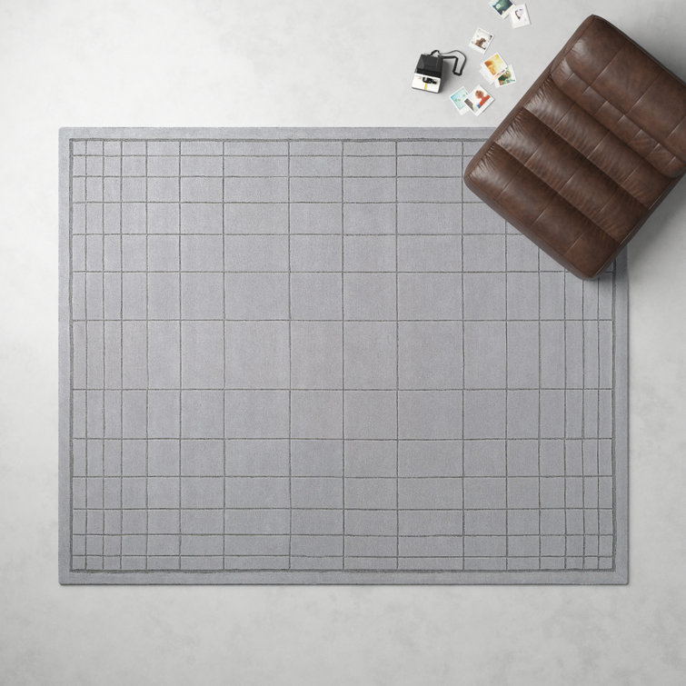 Gray 8' x 10' Hand-Tufted Wool Rectangular Rug