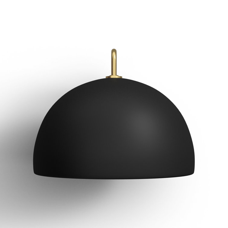 Matte Black and Brass Dome-Shaped Dimmable Wall Sconce