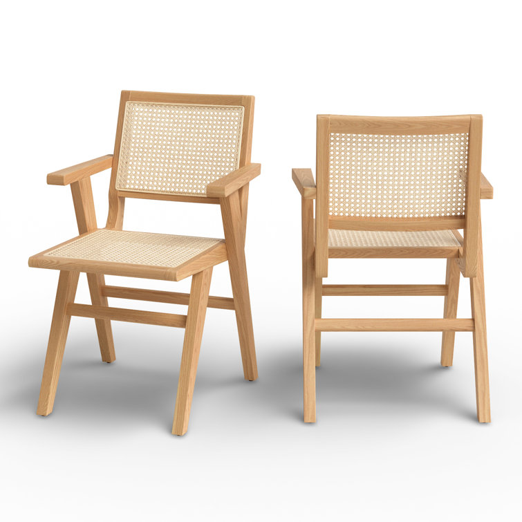 Coastal Elegance Black Rattan and Cane 23" Armchair