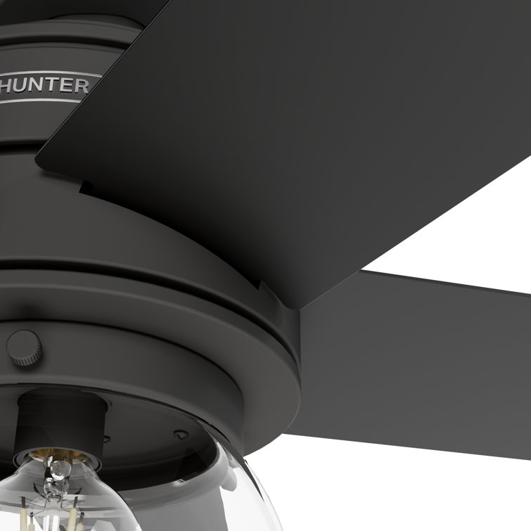 Matte Black 52" 5-Blade Ceiling Fan with LED Light and Remote