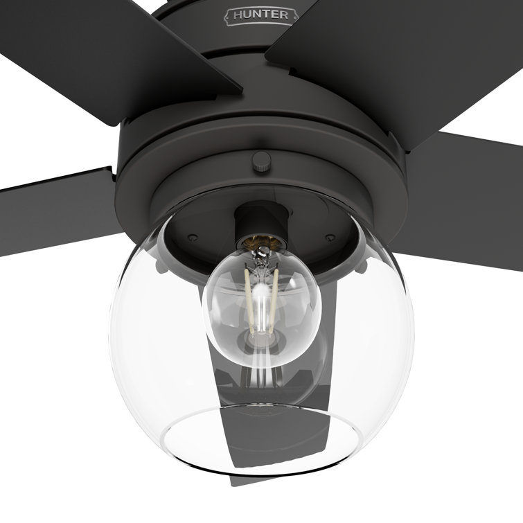 Matte Black 52" 5-Blade Ceiling Fan with LED Light and Remote