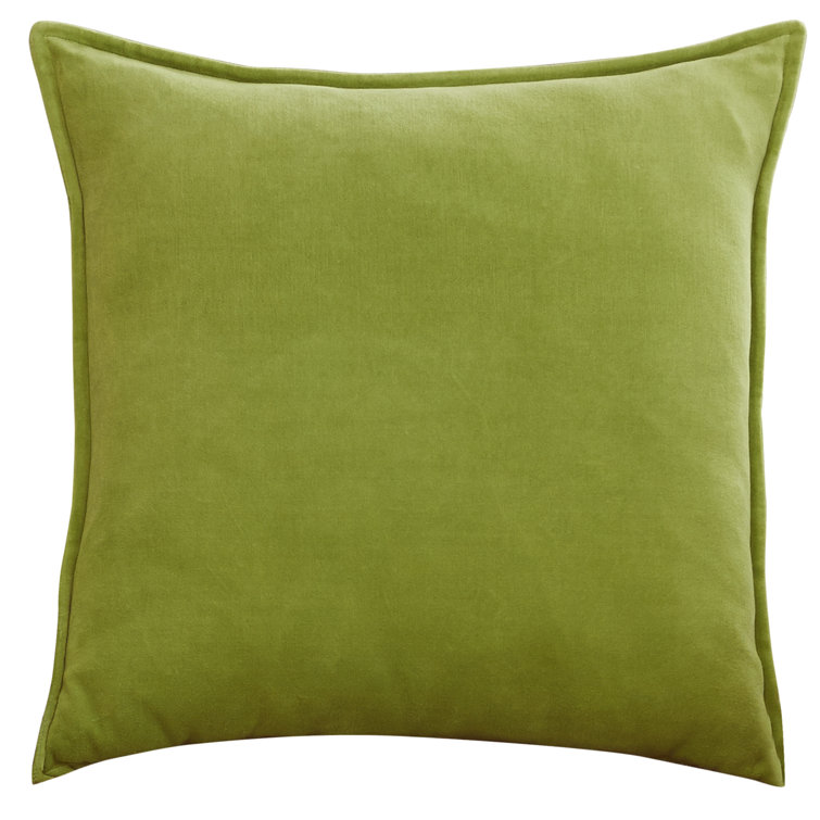 Grass Green Velvet-Like Cotton Throw Pillow Cover 18'' x 18''