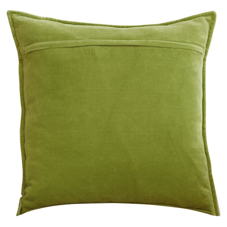 Grass Green Velvet-Like Cotton Throw Pillow Cover 18'' x 18''