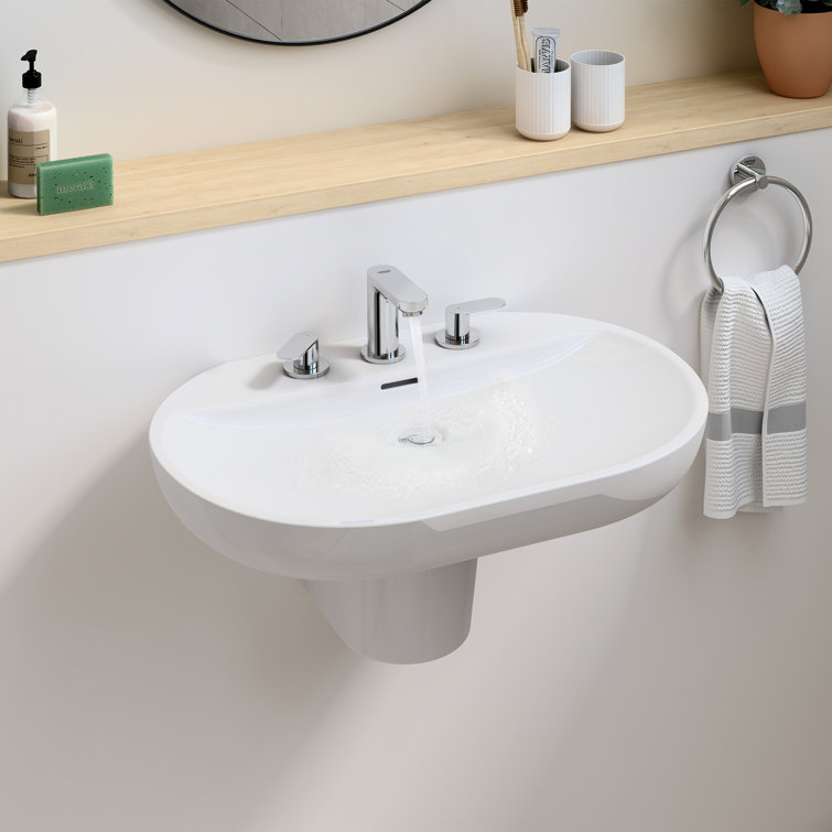 Starlight Chrome Modern Widespread Bathroom Faucet with Brass Handles