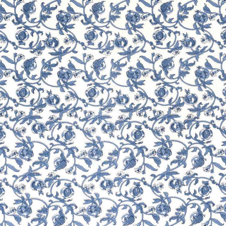 Granada Cornflower Blue Floral Rectangular Tablecloth