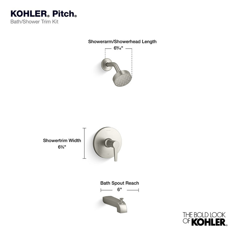 Polished Chrome Wall Mounted Bath and Shower Trim Kit