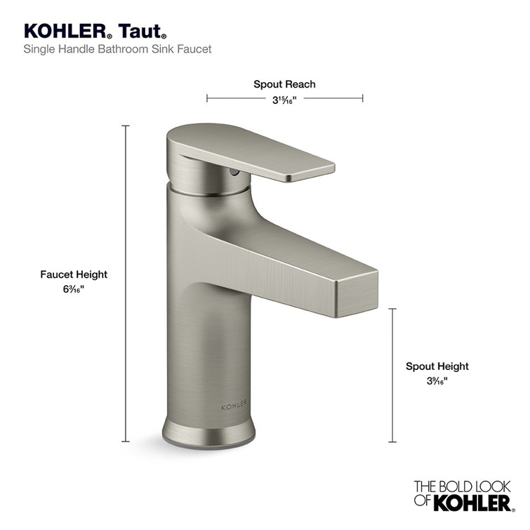 Taut Transitional Single-Handle Low-Arc Faucet in Vibrant Brushed Nickel