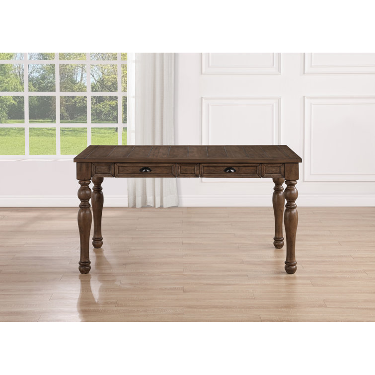 Joanna Dark Brown Wood Dining Set with Upholstered Chairs