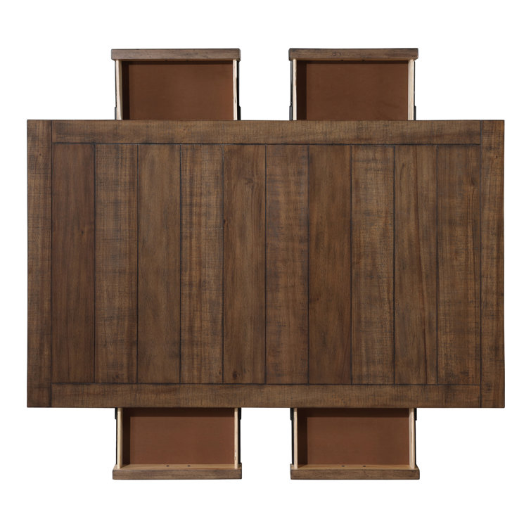 Joanna Dark Brown Wood Dining Set with Upholstered Chairs