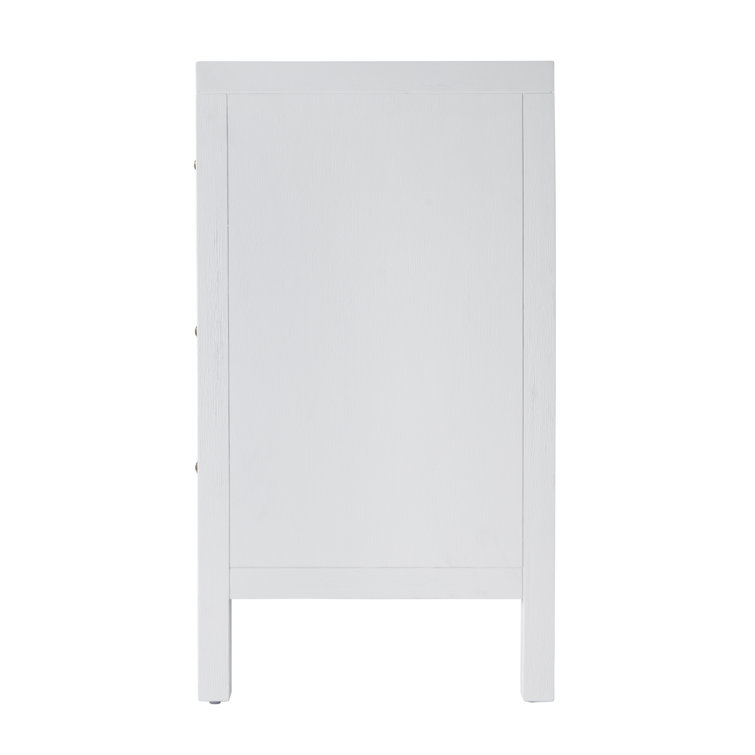 Nora White 34" Traditional 3-Drawer Chest with Soft Close