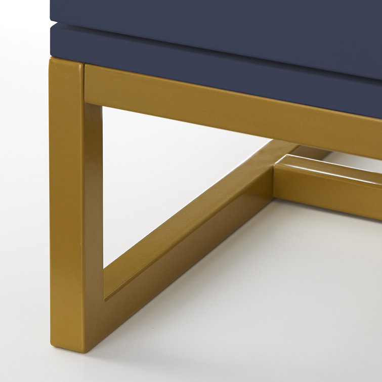 Indigo Blue MDF Sideboard with Gold Metal Legs