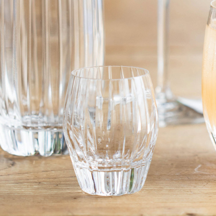 Clear Crystal Cut Embellished Traditional Drinking Glass Set